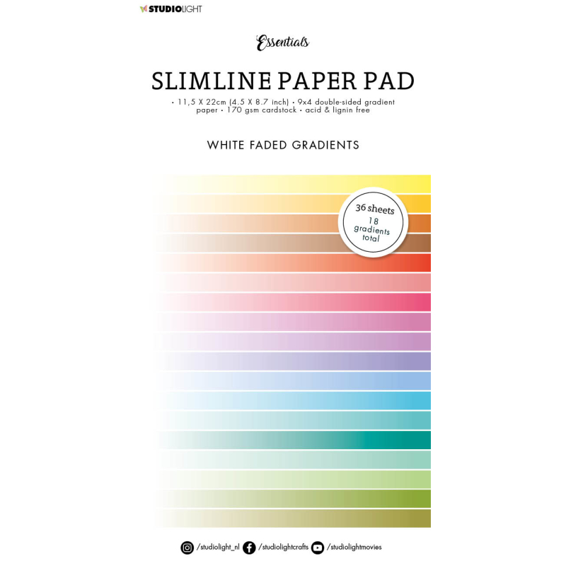 Studio Light White Faded Gradients Slimline Paper Pad (SL-ES-PP31)